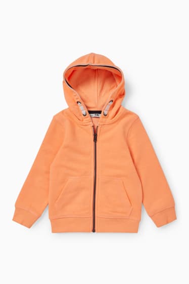 Dětské - Tepláková bunda s kapucí  - neonově oranžová