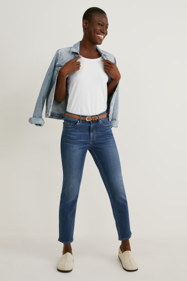 Donna - Slim jeans con cintura - a vita medio-alta - jeans blu