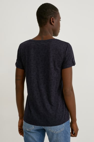 Damen - Basic-T-Shirt - dunkelblau