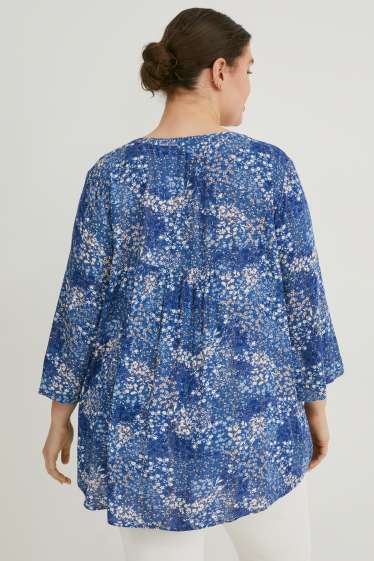 Women - Blouse - floral - blue