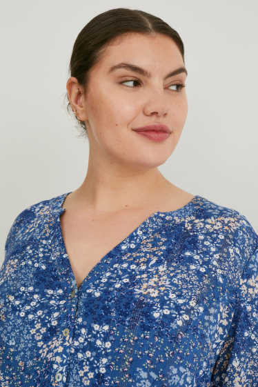 Women - Blouse - floral - blue