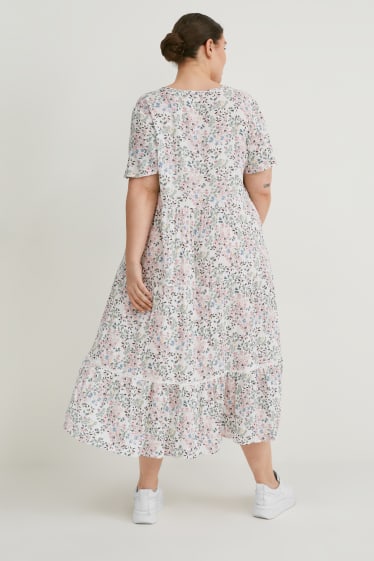 Women - Fit & flare dress - floral - white
