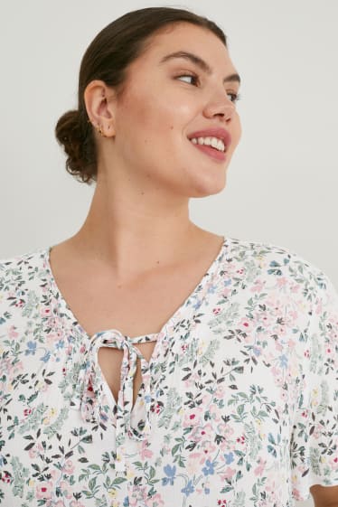 Women - Fit & flare dress - floral - white