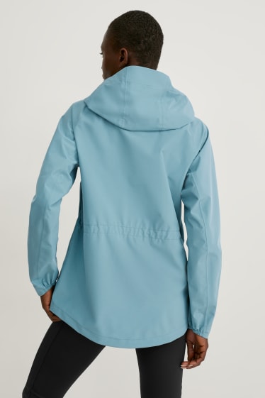 Women - Outdoor jacket with hood - hiking - turquoise
