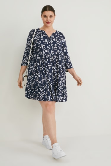 Women - Dress - floral - dark blue