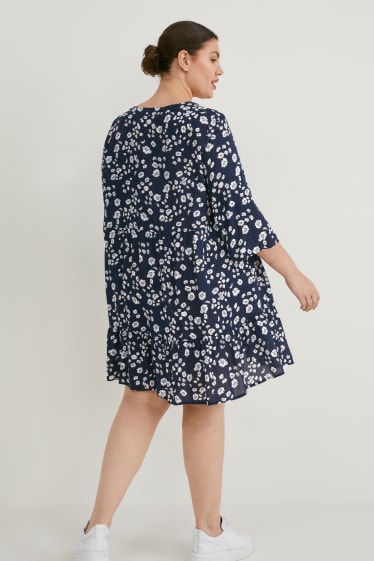 Women - Dress - floral - dark blue
