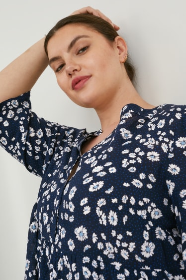 Women - Dress - floral - dark blue