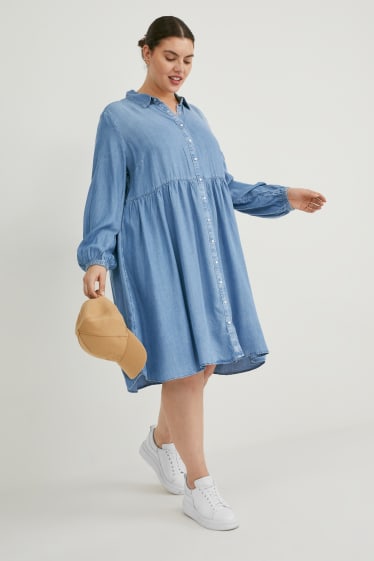 Women - Dress - denim-light blue