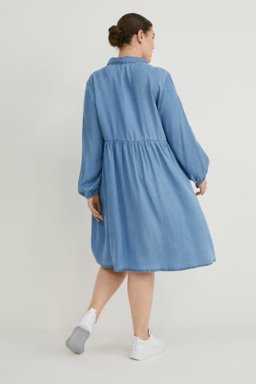 Women - Dress - denim-light blue