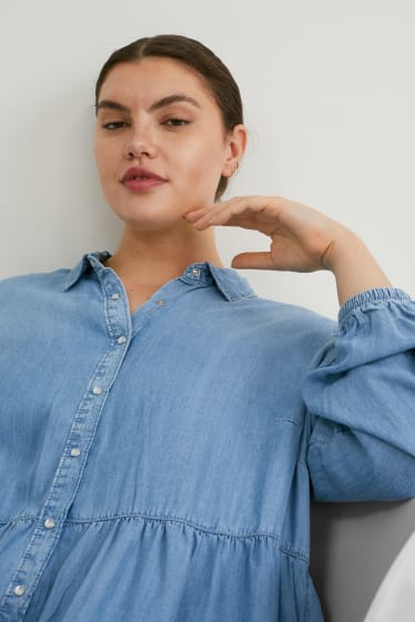 Women - Dress - denim-light blue