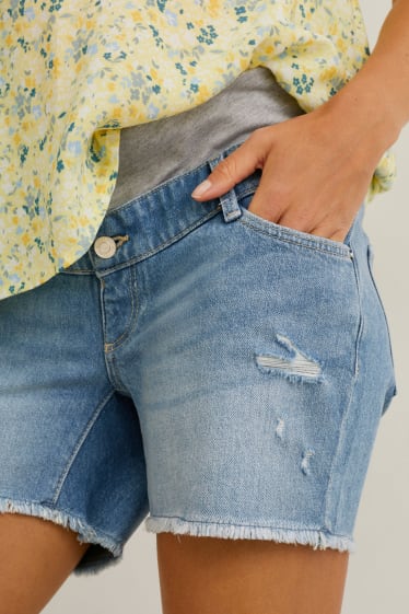 Damen - Umstandsjeans - Jeans-Shorts - jeansblau