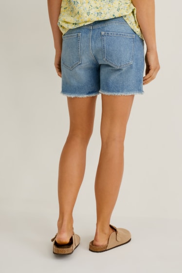 Damen - Umstandsjeans - Jeans-Shorts - jeans-blau