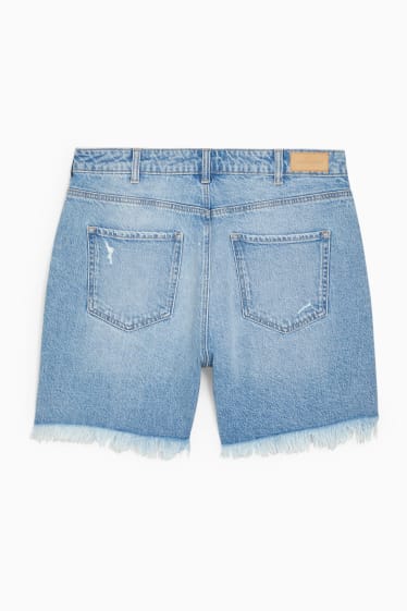 Ados & jeunes adultes - CLOCKHOUSE - short en jean - high waist - jean bleu clair
