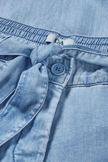 Dámské - Kalhoty culotte - džíny - světle modré