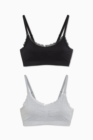 Women - Multipack of 2 - nursing bra - seamless - LYCRA® - gray-melange
