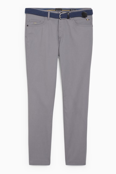 Uomo - Pantaloni con cintura - regular fit - LYCRA® - grigio