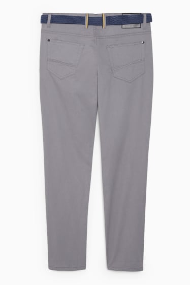 Uomo - Pantaloni con cintura - regular fit - LYCRA® - grigio