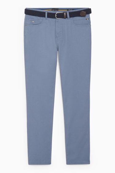 Home - Pantalons amb cinturó - regular fit - LYCRA® - blau