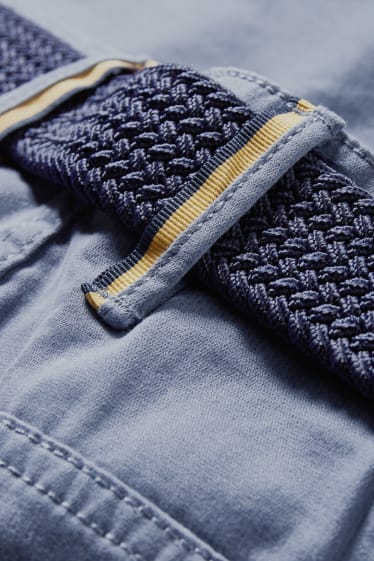 Men - Trousers with belt - regular fit - LYCRA® - blue