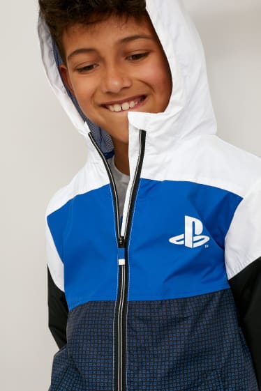 Dzieci - PlayStation - kurtka z kapturem - niebieski