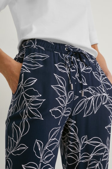Women - Cloth trousers - tapered fit - dark blue