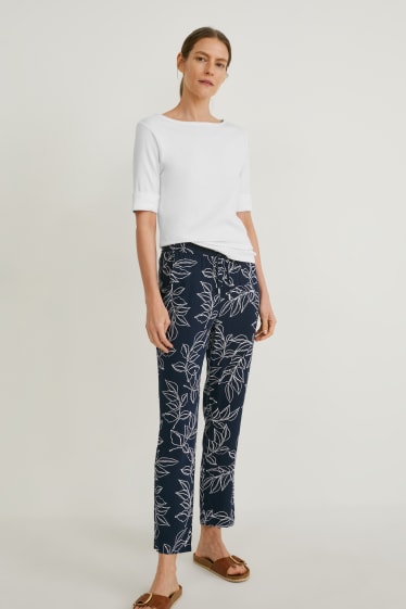 Women - Cloth trousers - tapered fit - dark blue