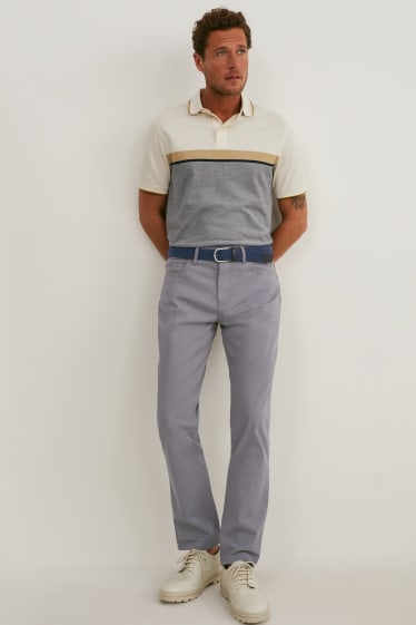 Uomo - Pantaloni con cintura - regular fit - LYCRA® - grigio