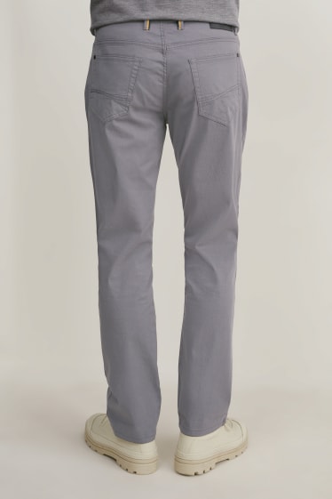 Men - Trousers with belt - regular fit - LYCRA® - gray