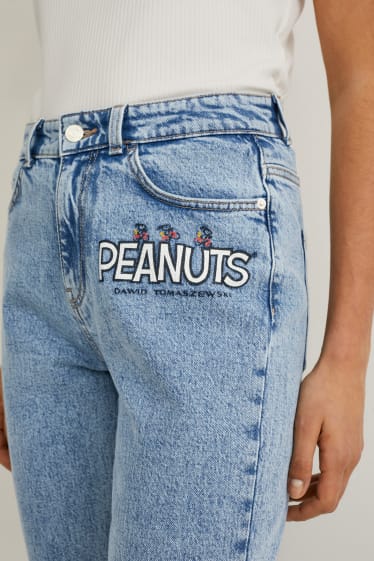 Donna - Mom jeans - a vita alta - Peanuts - jeans azzurro