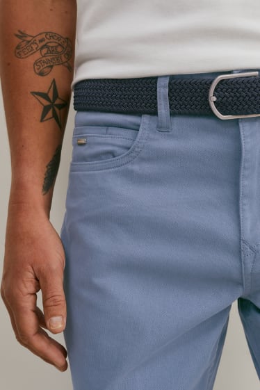 Hommes - Pantalon avec ceinture - regular fit - LYCRA® - bleu