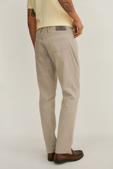 Men - Trousers with belt - regular fit - LYCRA® - light brown