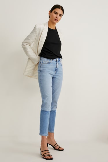 Dámské - Mom jeans - high waist - džíny - světle modré