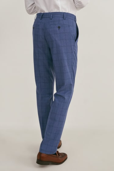Hombre - Pantalón de vestir - regular fit - LYCRA® - de cuadros - azul oscuro-jaspeado