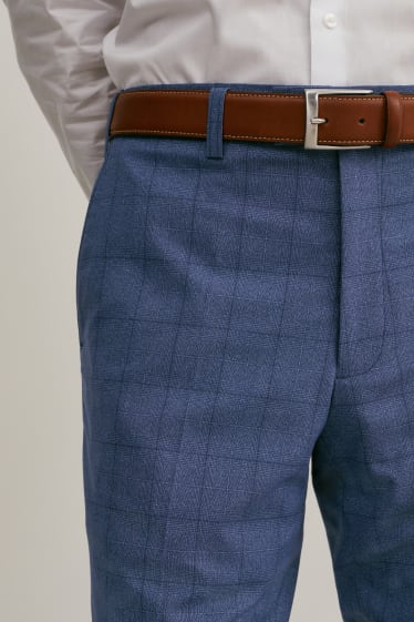 Men - Mix-and-match suit trousers - regular fit - LYCRA® - check - dark blue-melange