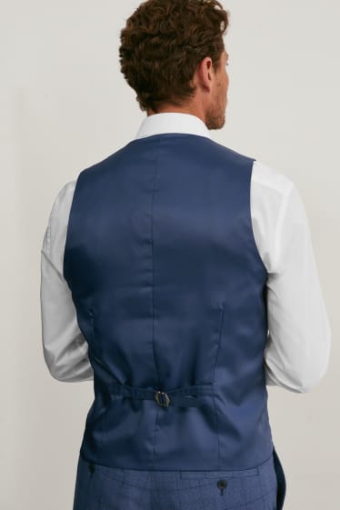 Hommes - Veston de costume - regular fit - LYCRA® - à carreaux - bleu foncé-chiné