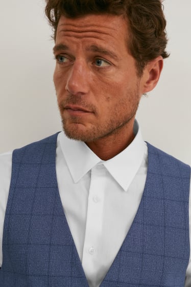 Men - Mix-and-match waistcoat - regular fit - LYCRA® - check - dark blue-melange