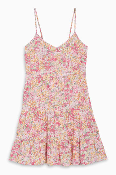 Dona - CLOCKHOUSE - vestit de línia A - flors - rosa