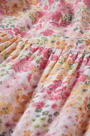 Dospívající a mladí - CLOCKHOUSE - áčkové šaty - s květinovým vzorem - růžová