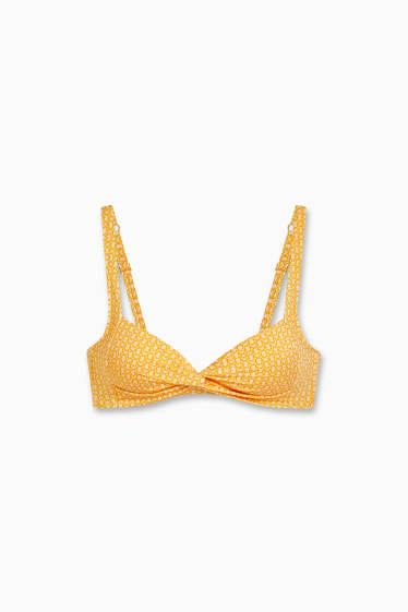 Women - Bikini top - bandeau - padded - orange / yellow