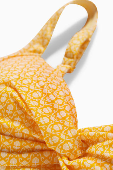 Women - Bikini top - bandeau - padded - orange / yellow