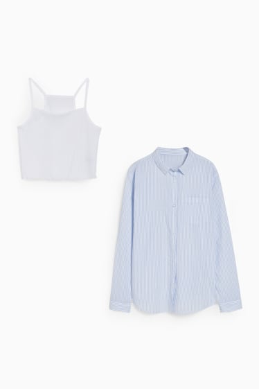 Children - Set - top and blouse - 2 piece - light blue