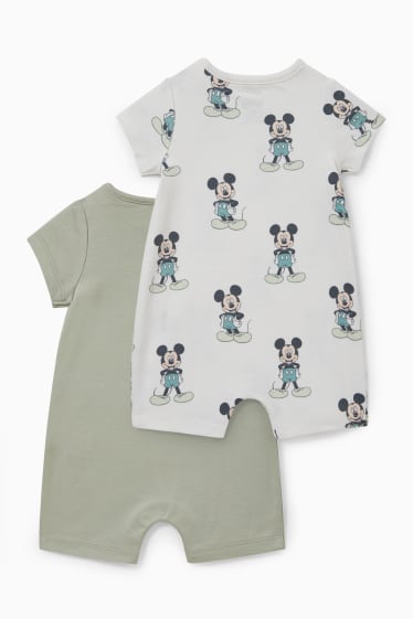 Bebeluși - Multipack 2 buc. - Mickey Mouse - pijama salopetă bebeluși - verde deschis