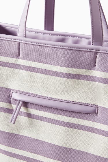 Women - Shopper - striped - light violet