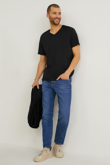 Pánské - Tapered jeans - džíny - tmavomodré