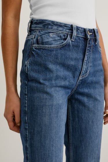 Dames - Straight jeans - super high waist - LYCRA® - jeansblauw