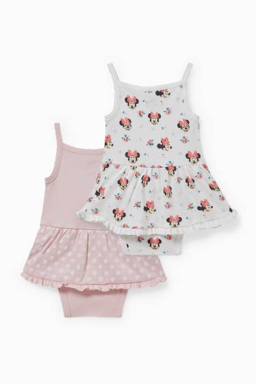 Bebeluși - Multipack 2 buc. - Minnie Mouse - pijama salopetă bebeluși - alb / roz