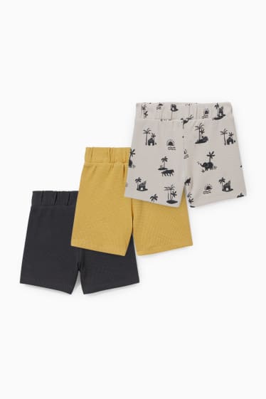 Bébés - Lot de 3 - shorts en molleton pour bébé - beige chiné