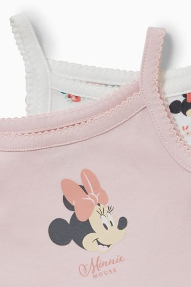 Bebeluși - Multipack 2 buc. - Minnie Mouse - pijama salopetă bebeluși - alb / roz