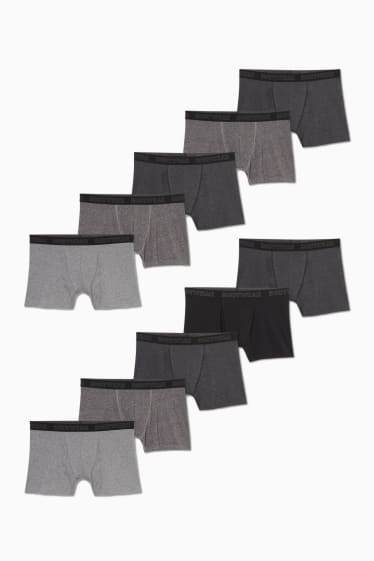 Men - Multipack of 10 - trunks  - LYCRA® - gray-melange
