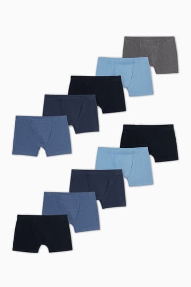 Men - Multipack of 10 - trunks - LYCRA® - blue / dark blue